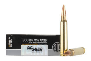 Sig Sauer Elite Match 300 Win Mag 190gr Open Tip Match Ammunition comes in a box of 20